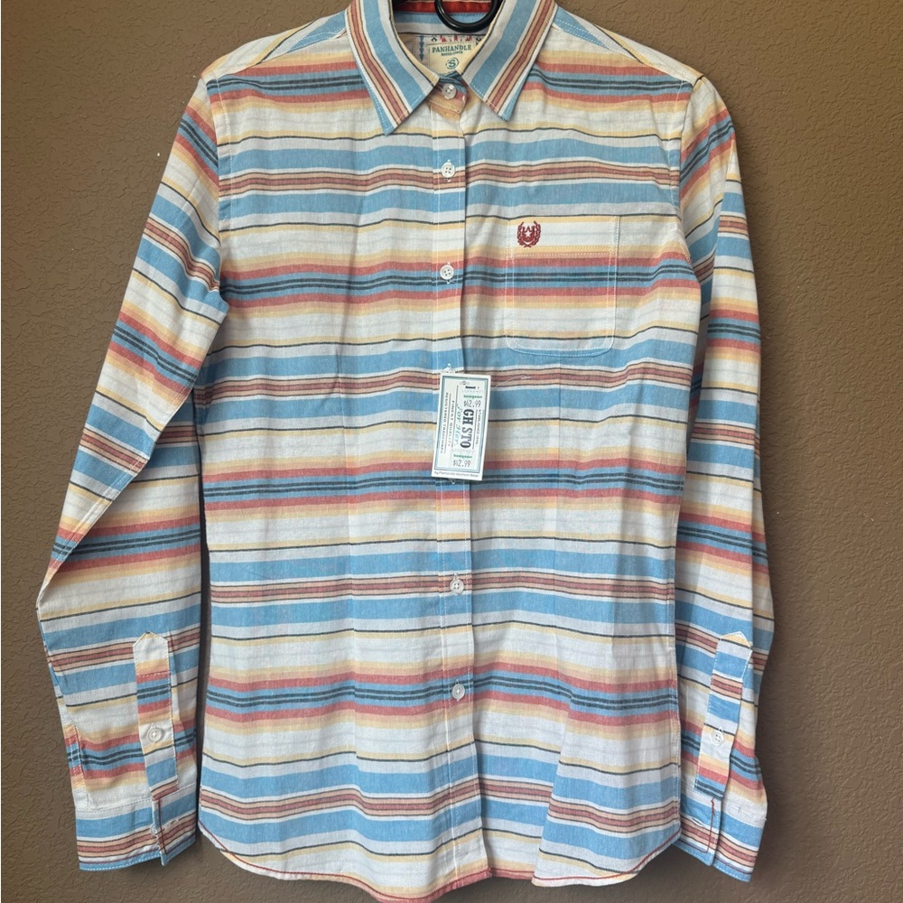 Panhandle Rough Stock - Stylish Striped Western Button Down Shirt NWT